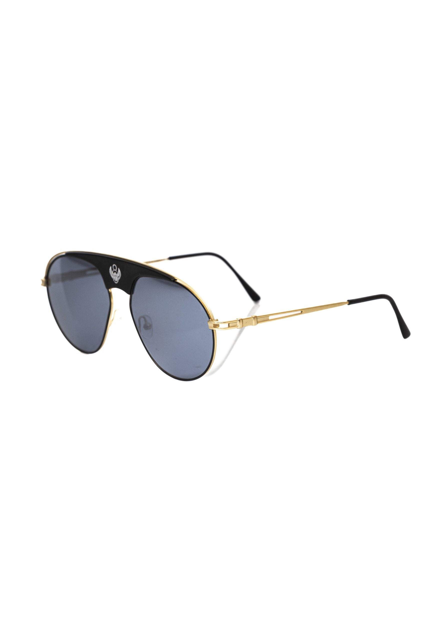 Black Metallic Fiber Men Sunglasses