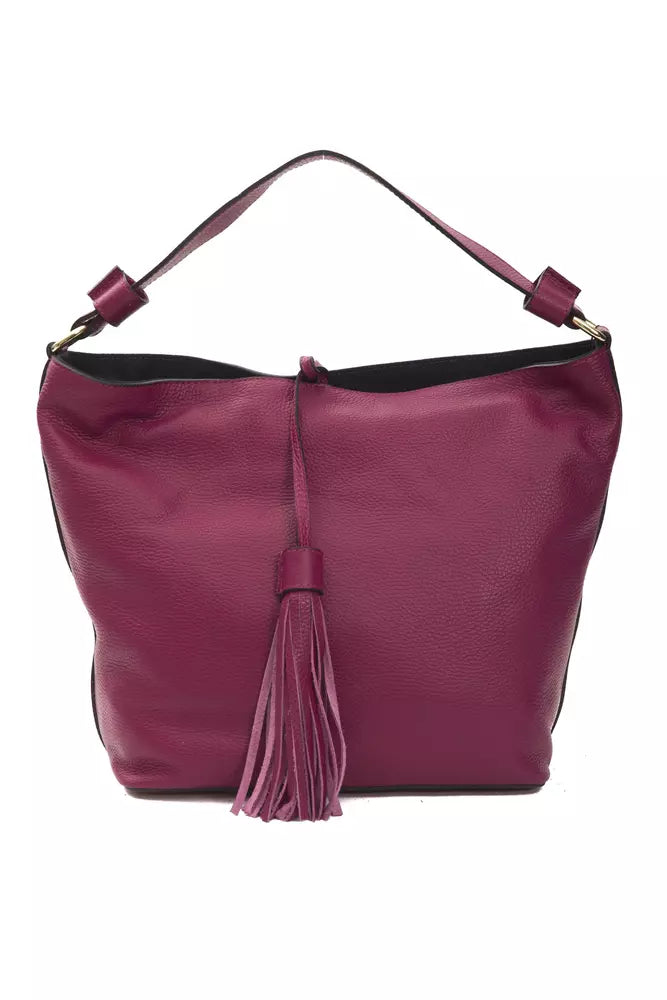 "Burgundy Leather Women Shoulder Bag"