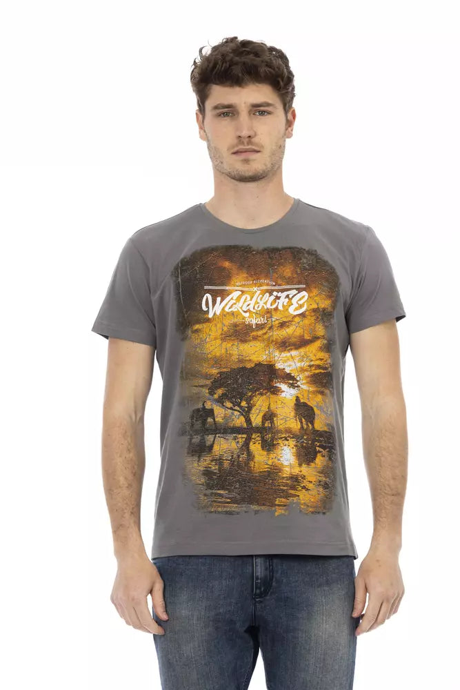 Gray Cotton Men's T-Shirt