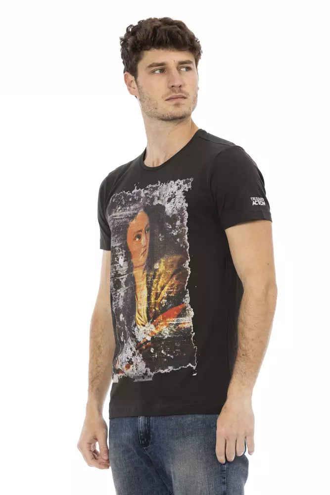 Black Cotton Men's T-Shirt
