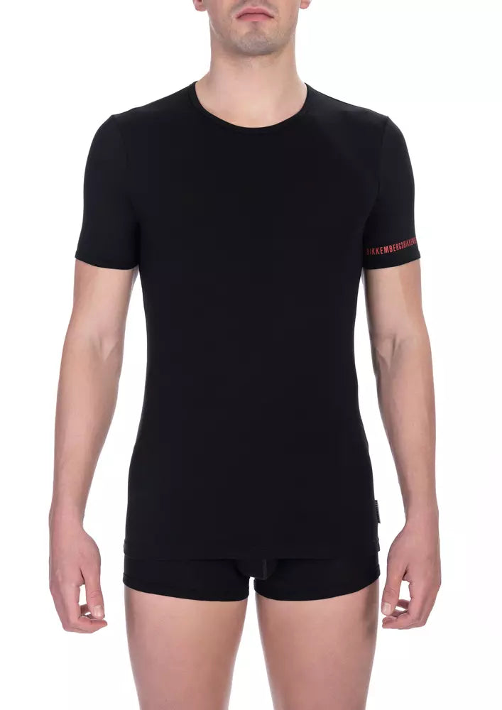 Black Cotton Men T-Shirt Twin Pack