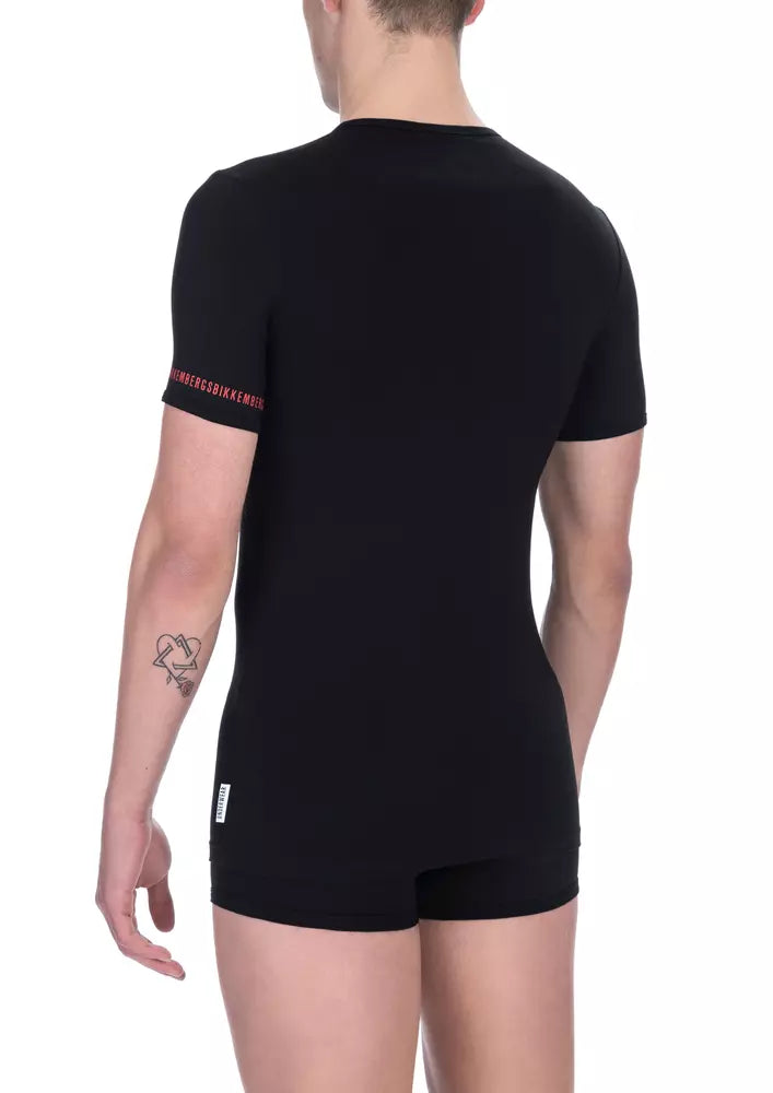 Black Cotton Men T-Shirt Twin Pack