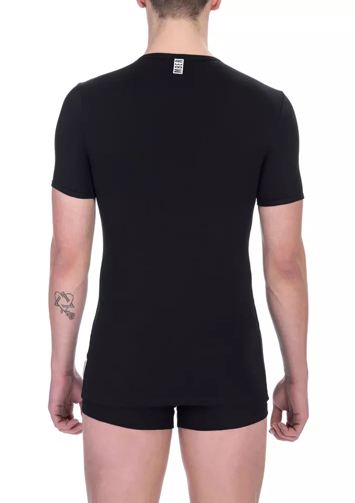 Black Cotton Men T-Shirt Twin Pack