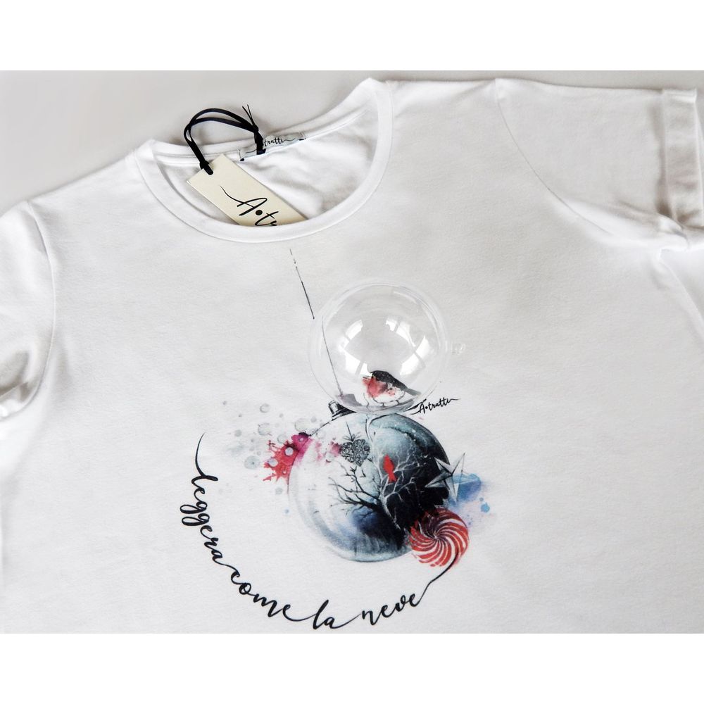 White Viscose Women T-Shirt