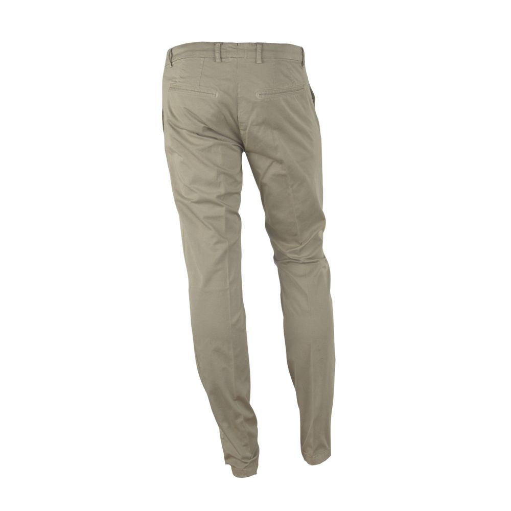Beige Cotton Men's Trouser