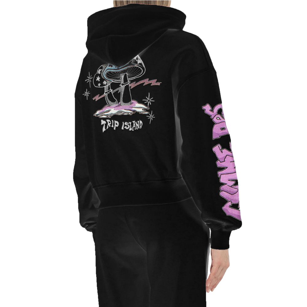 Black Cotton Women Sweatshirt