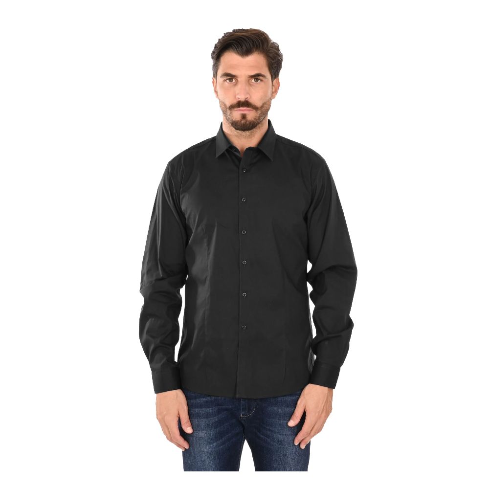 Black Cotton Men Shirt