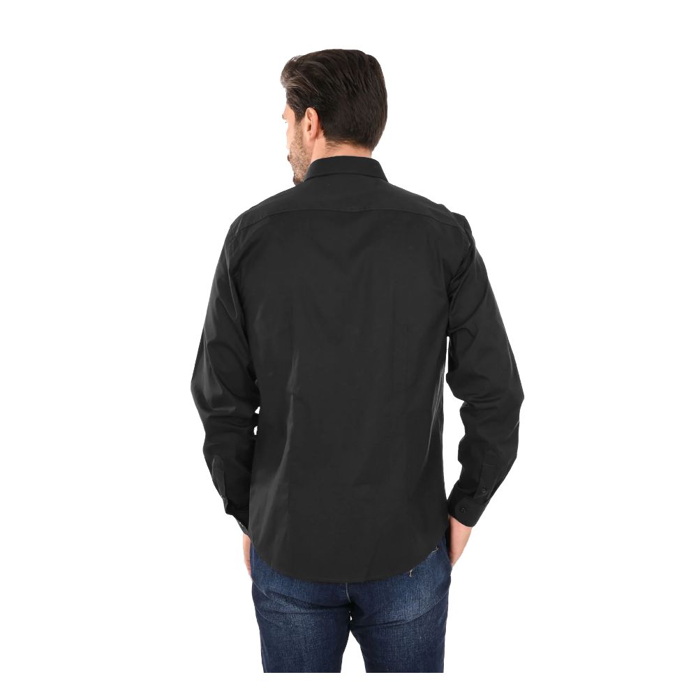Black Cotton Men Shirt