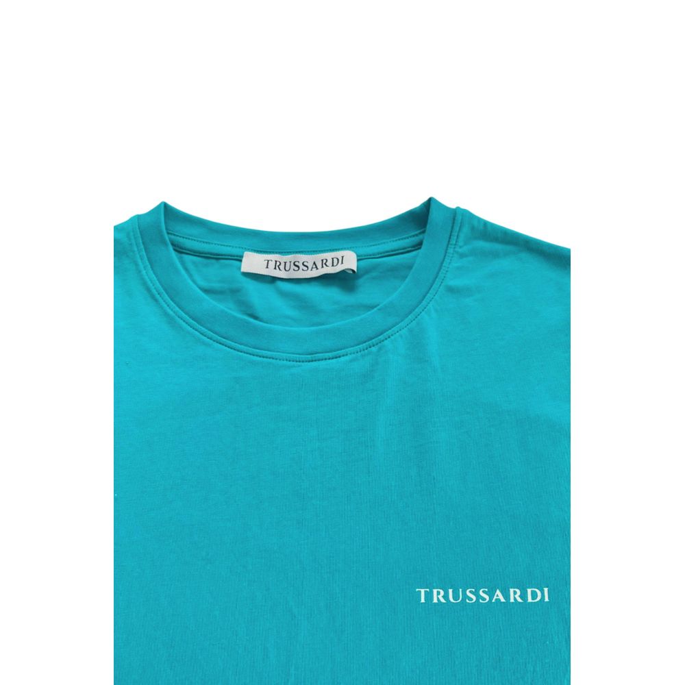 Light Blue Cotton Men T-Shirt