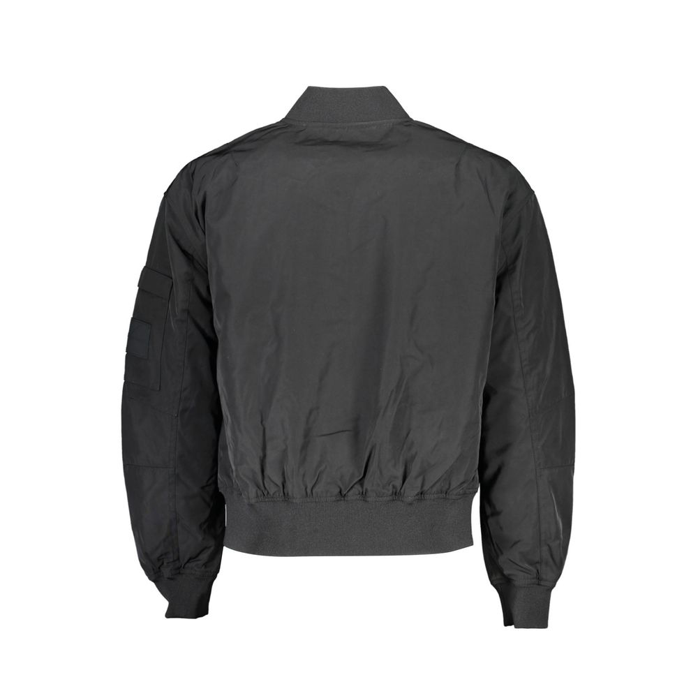 Black Polyester Men Jacket