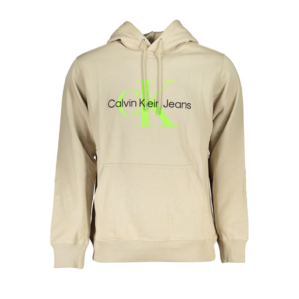 Beige Cotton Men Sweater