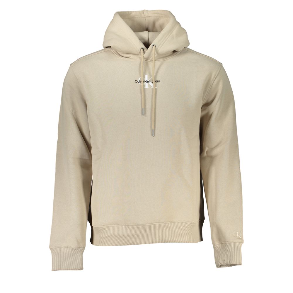 Beige Cotton Men Sweater