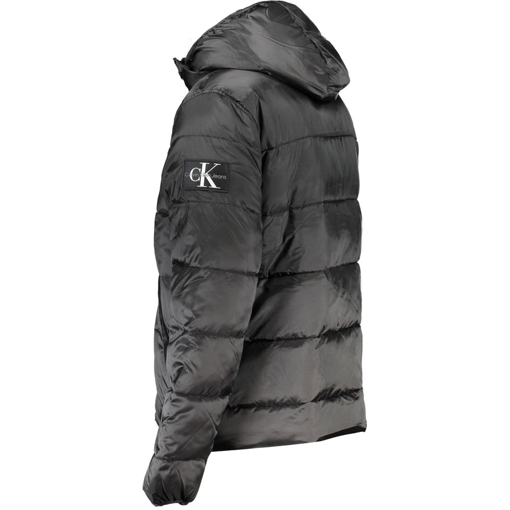 Black Polyester Men Jacket