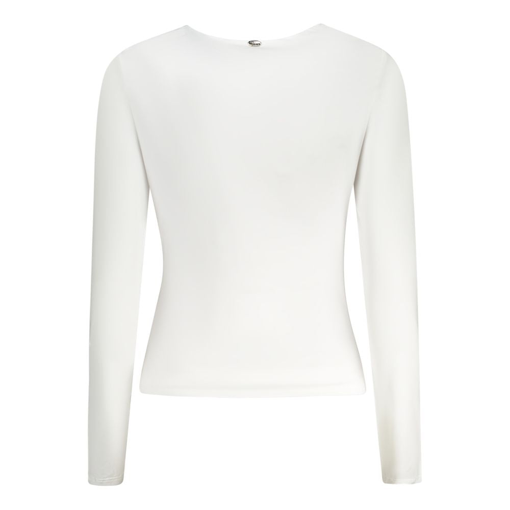 White Polyester Women T-Shirt