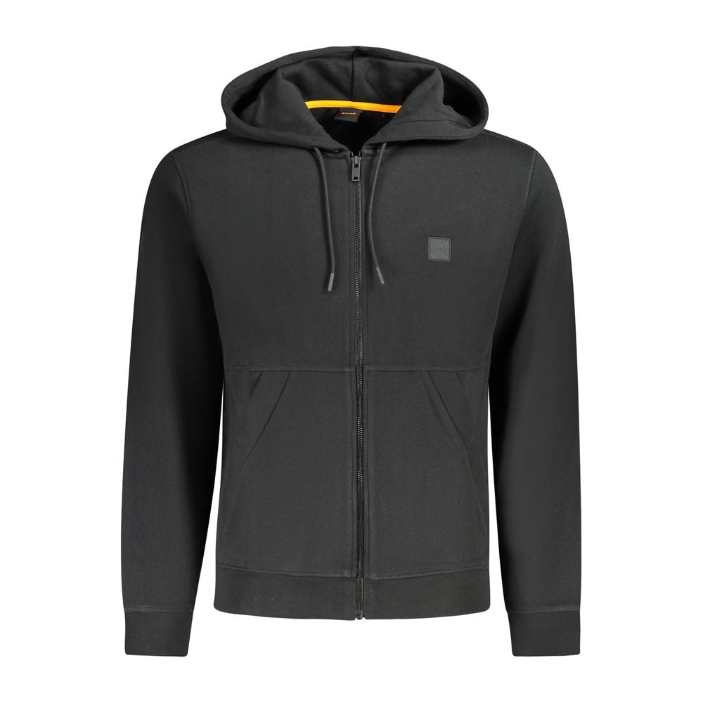 Black Cotton Men Sweater