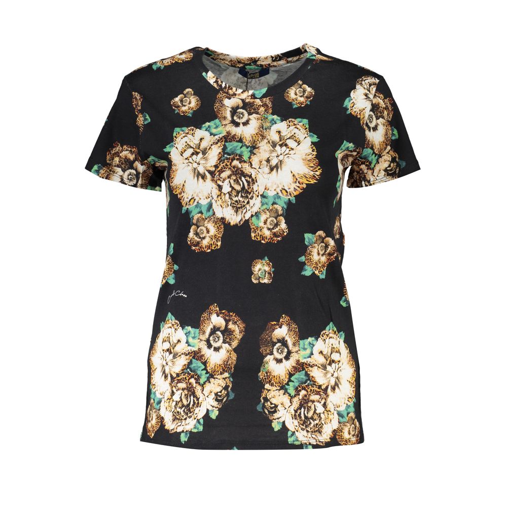 Black Cotton Women T-Shirt