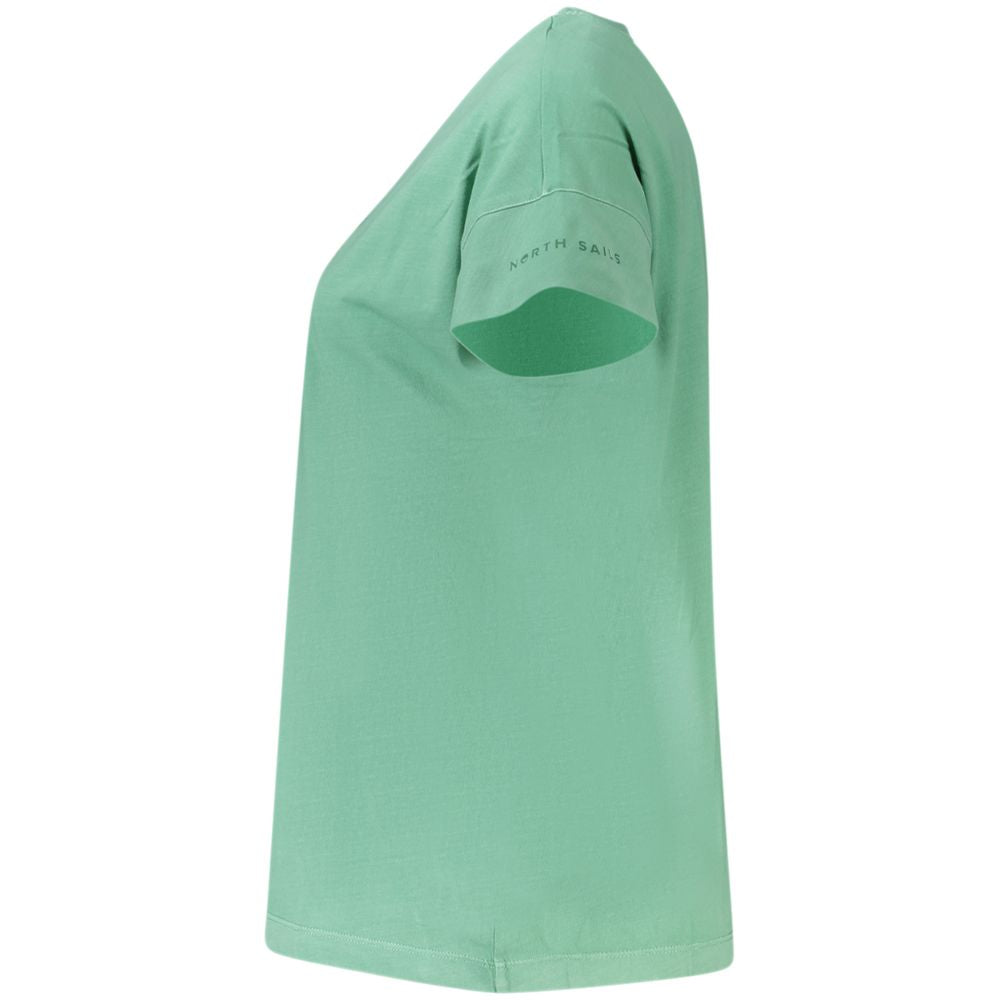 Green Cotton Women T-Shirt