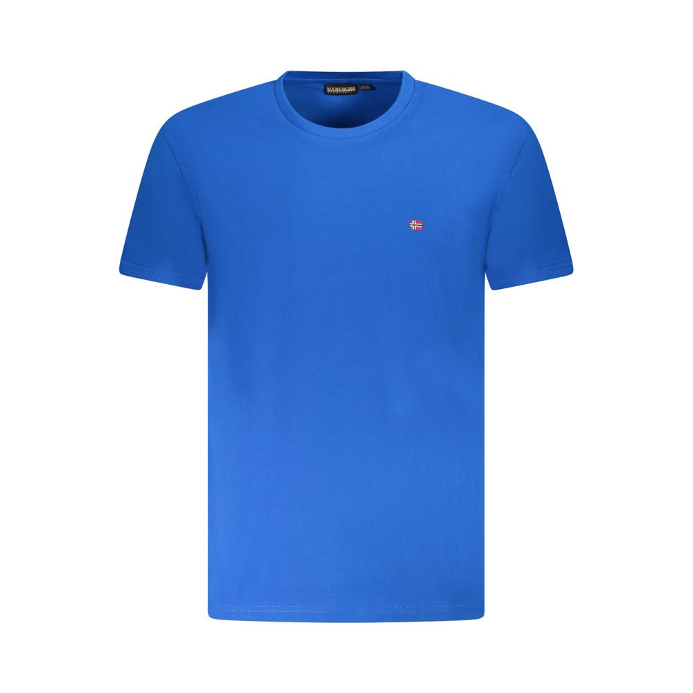 Blue Cotton Men T-Shirt