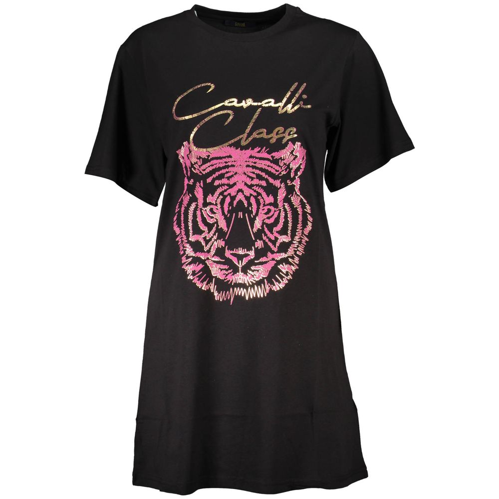 Black Cotton Women T-Shirt