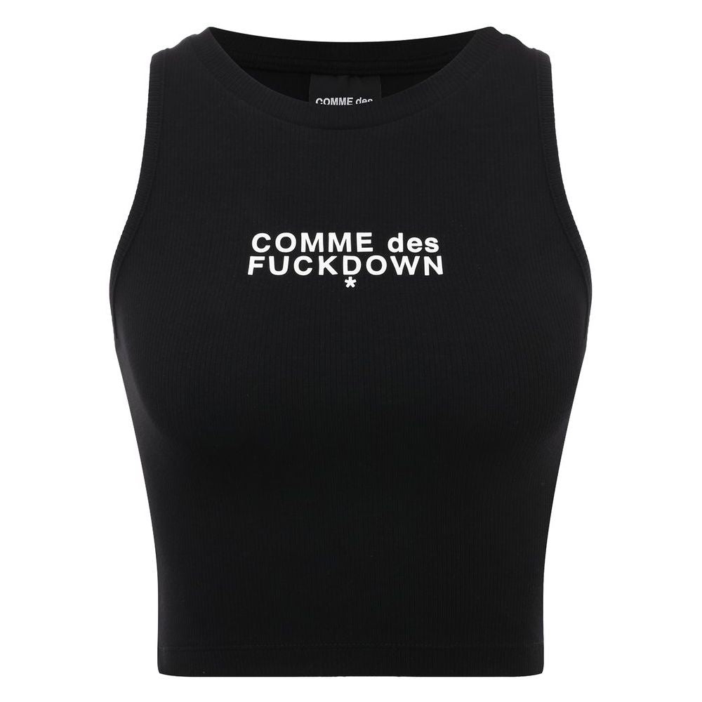 Black Cotton Women Cropped Top