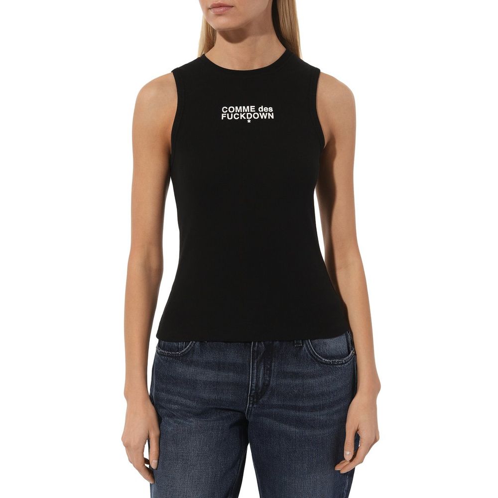 Black Cotton Women Tank Top