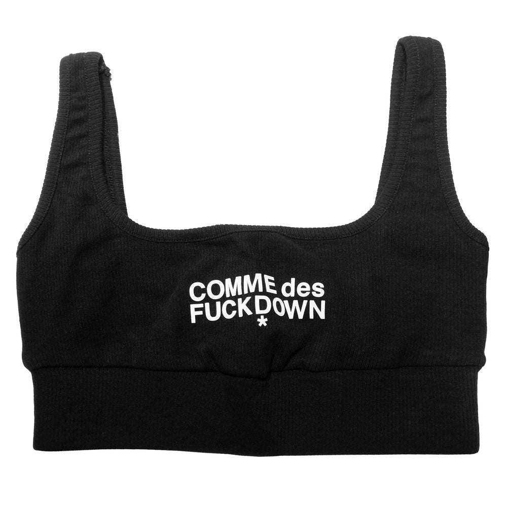 Black Cotton Women Crop Top