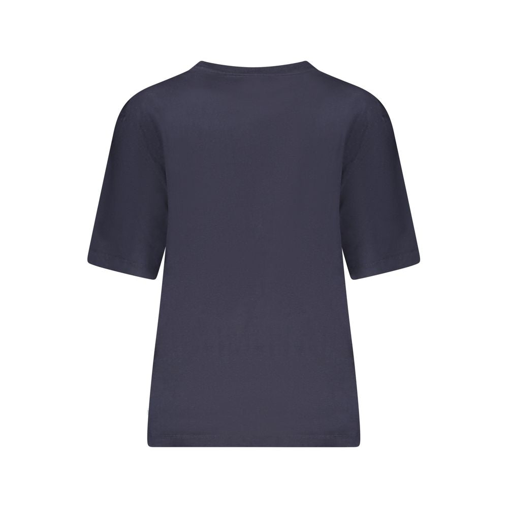 Blue Cotton Women T-Shirt