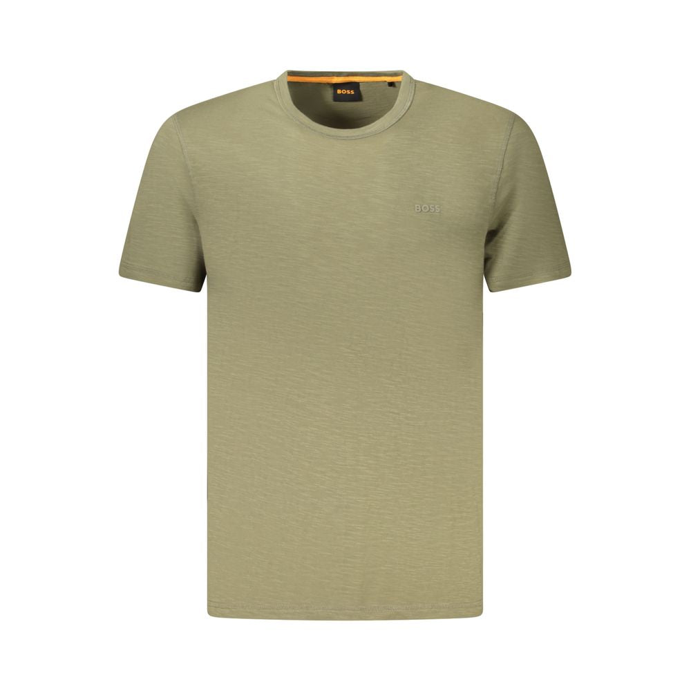 Green Cotton Men T-Shirt