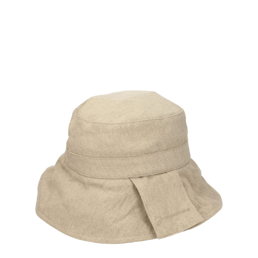 Beige Linen Bucket Hats