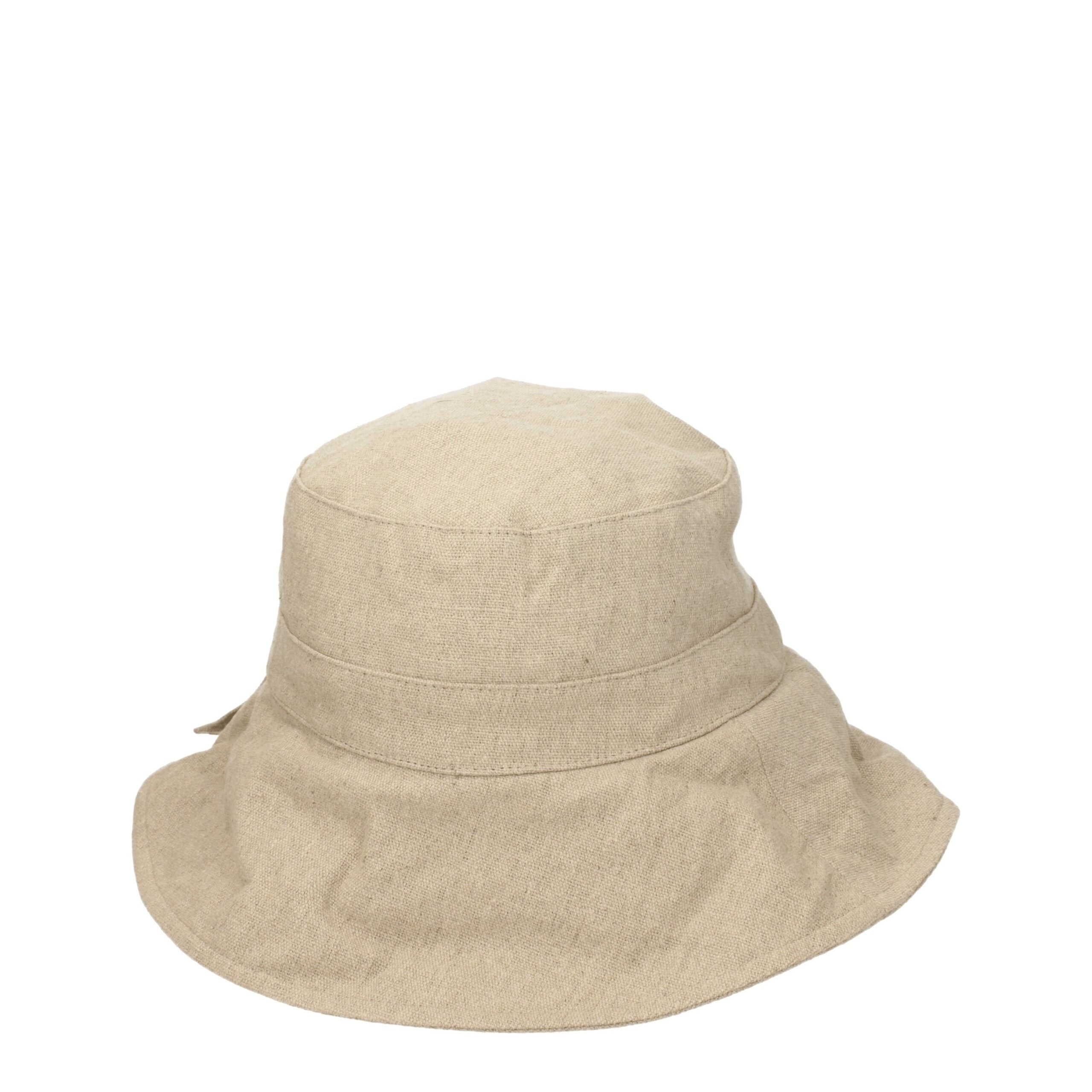 Beige Linen Bucket Hats