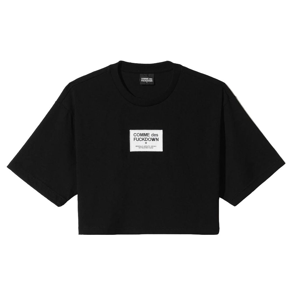 Black Cotton Women T-Shirt