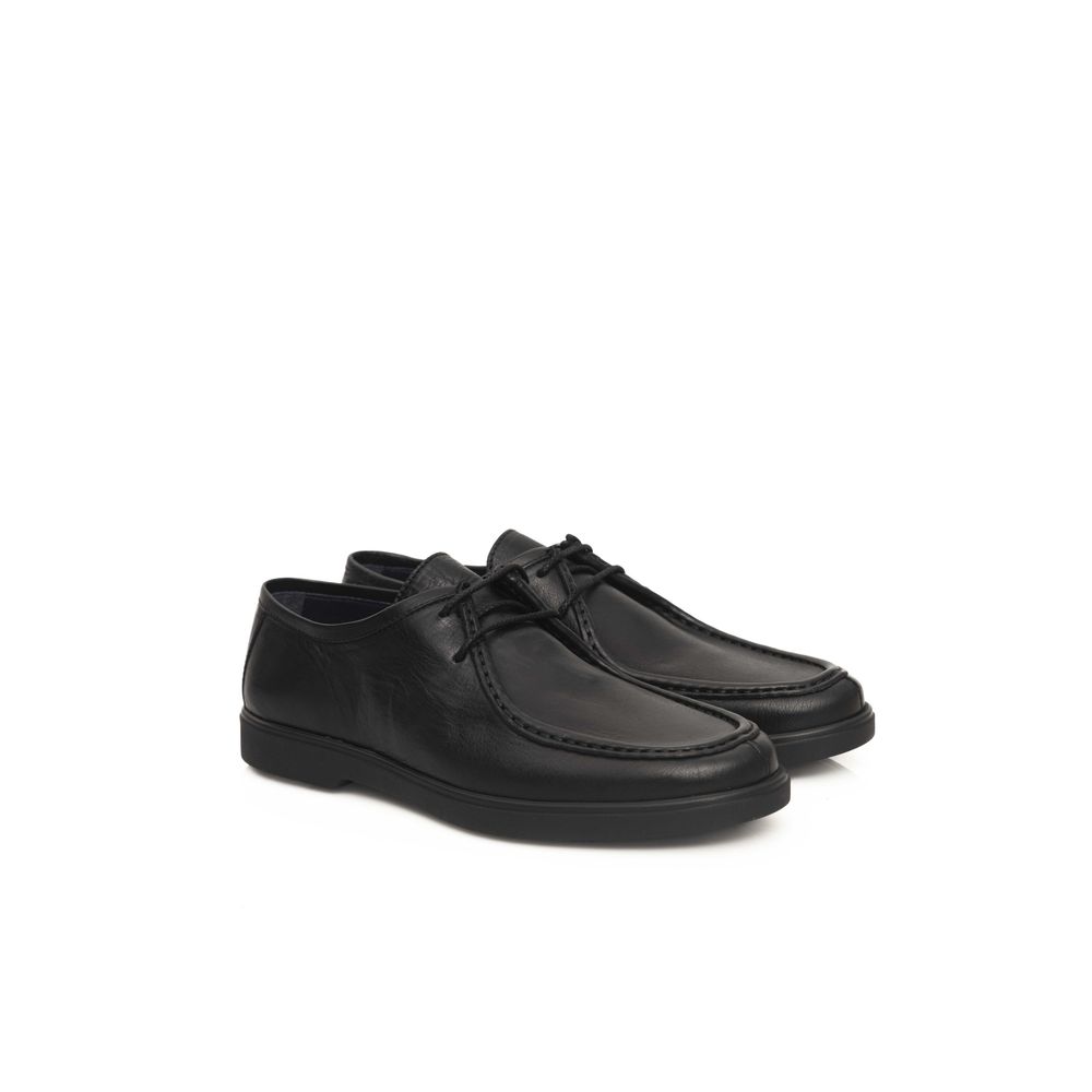 Black Cowhide Men's Derby Shoe