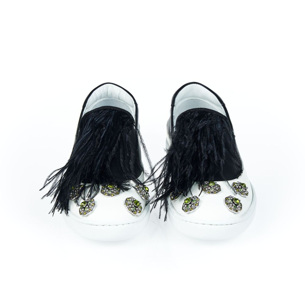 Black Bovine Leather Women Slip-on Shoe