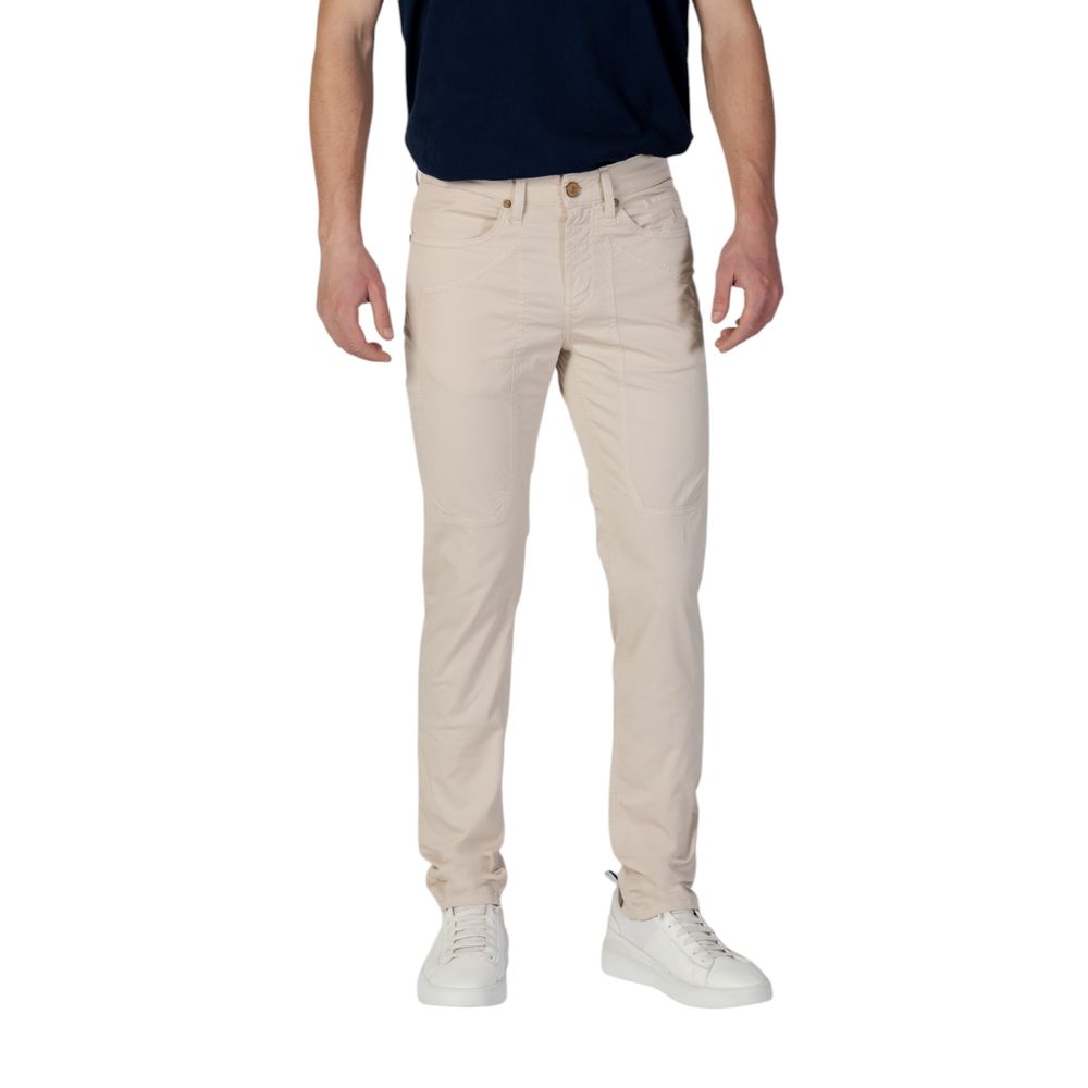 Beige Cotton Skinny Pant