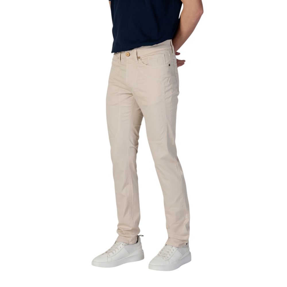 Beige Cotton Skinny Pant